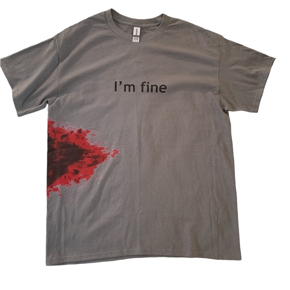 I'm Fine Graphic Novelty Sarcastic Horror Halloween Humor Zombie Funny T Shirt